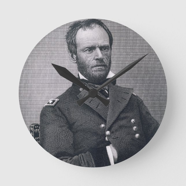 Relógio Redondo General William Tecumseh Sherman, gravado após a (Frente)