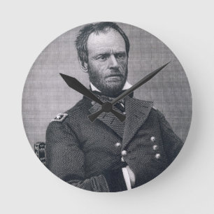 Relógio Redondo General William Tecumseh Sherman, gravado após a