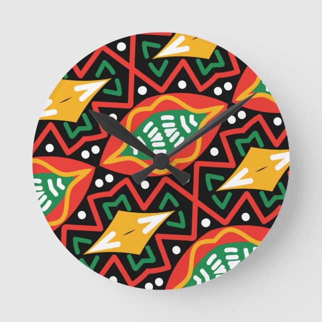 Relógio Redondo Geografia do Mês do Histórico Negro (Frente)