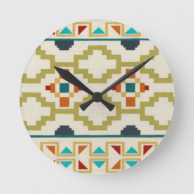 Relógio Redondo Geometria do Sudoeste I (Frente)