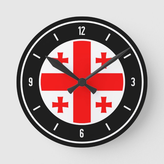 Relógio Redondo Georgia Flag Elegant (Frente)