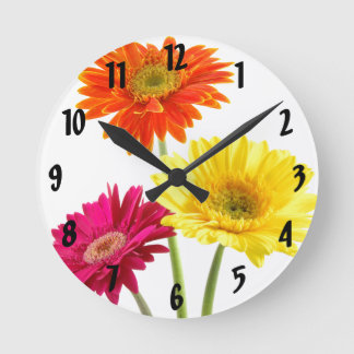Relógio Redondo Gerbera Daisy Delight