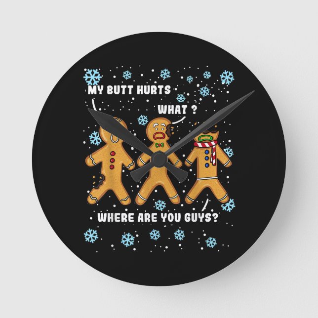 Relógio Redondo Gingerpão Homem Cookie Meu Bumbum Magoa O Chorão E (Frente)