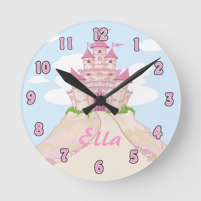 Relógio Redondo Girl Princess Castle Clock (Frente)