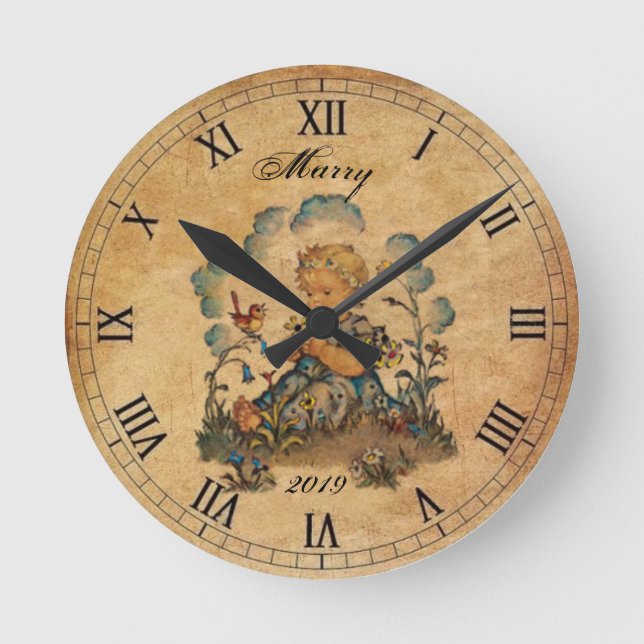 Relógio Redondo Girl Vintage (Frente)