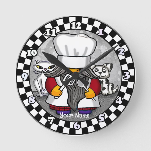 Relógio Redondo Gnome chef  (Frente)