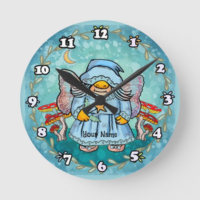 Relógio Redondo Gnome Fada (Frente)