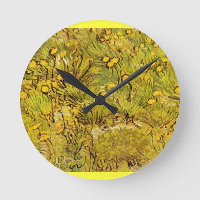 Relógio Redondo Gogh Yellow Blossoms Whimsical Wedding Personalize (Frente)