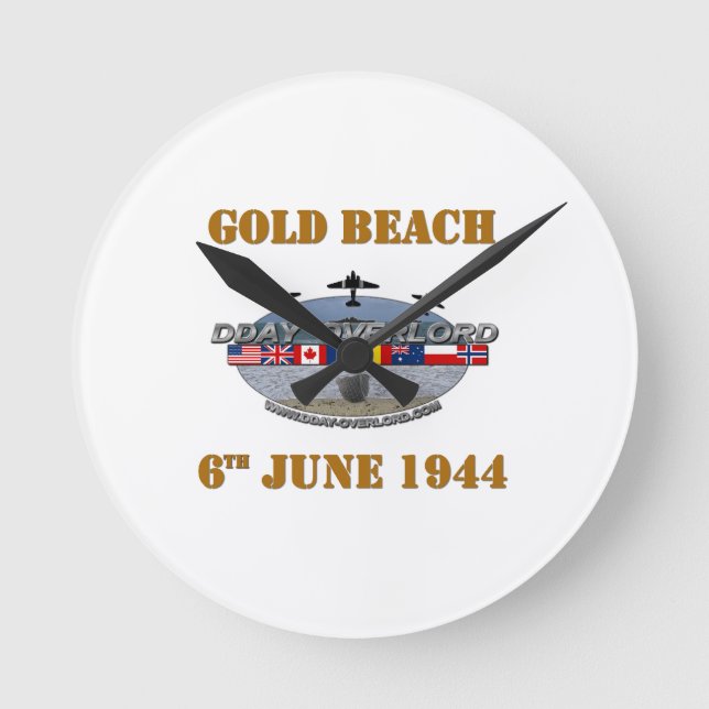 Relógio Redondo Gold Beach 6th June 1944 (Frente)