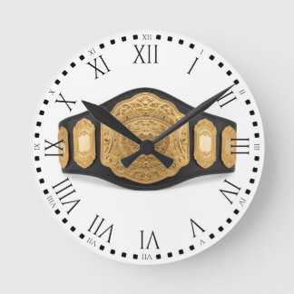 Relógio Redondo Gold Championship Belt Boxing Wrestling Decor