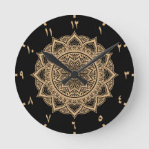 Golden Arabic Numbers Mandala