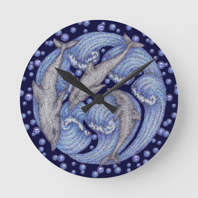 Relógio Redondo Golfinhos (Frente)