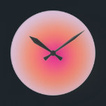 Relógio Redondo Gradiente Colorido da Vintagem<br><div class="desc">Design De Gradiente - Efeito Aura - Ombre Verde,  Lilac,  Laranja E Rosa.</div>