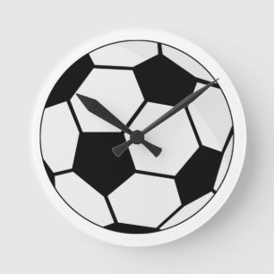 Relógio Redondo Gráfico de Bola de Futebol Clássico Fã de Esportes