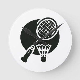 Relógio Redondo Gráficos de Badminton