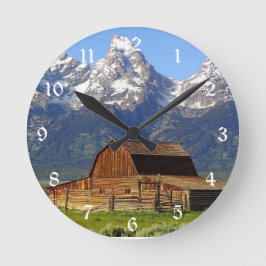 Relógio Redondo Grand Tetons Barn