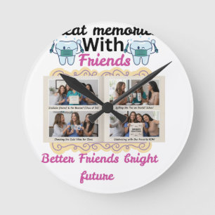 Relógio Redondo Grandes Memórias com Amigos Presente Personalizado
