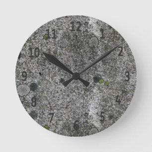 Relógio Redondo Granite Grey Black Digits