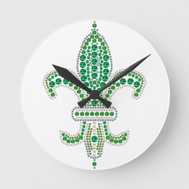 Relógio Redondo Green Fleur De Lis (Frente)