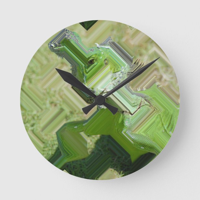 Relógio Redondo Green Iguana (Frente)