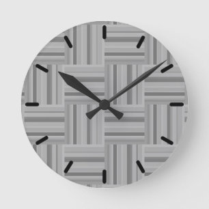 Relógio Redondo Grey stripes weave pattern