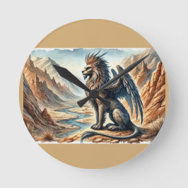 Relógio Redondo Griffins, Dragons, & Desolate landscapes