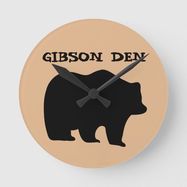 Relógio Redondo GRIZLY BEAR PERSONALIZADO Acrylic Wall Clock (Frente)
