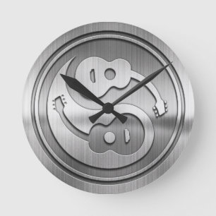 Relógio Redondo Guitar Yang Metal