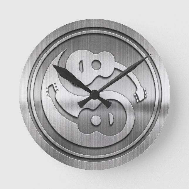 Relógio Redondo Guitar Yang Metal (Frente)