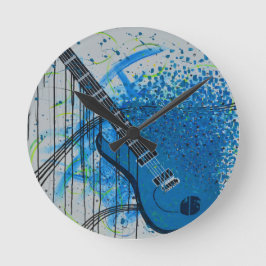 Relógio Redondo Guitarra Grafite