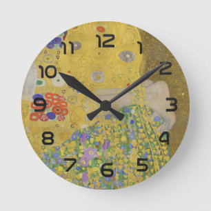 Relógio Redondo Gustav Klimt-O Beijo (detalhe) Obra de Arte em F