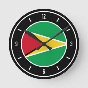 Relógio Redondo Guyana Flag Elegant
