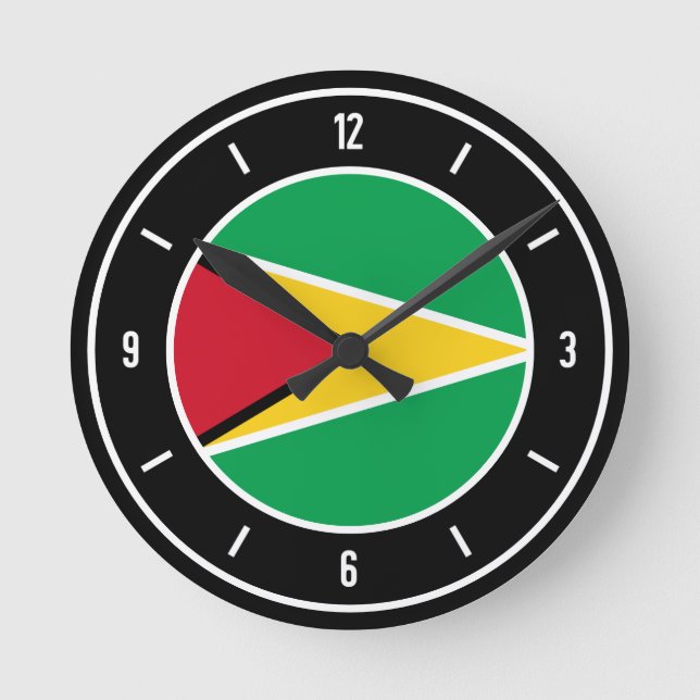 Relógio Redondo Guyana Flag Elegant (Frente)