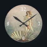 Relógio Redondo Hair Stylist Vintage Venus e Dourado Salão de Teso<br><div class="desc">Vintage Vintage Vintage Vintage e Dourado Salon Clocks Tesoura.</div>