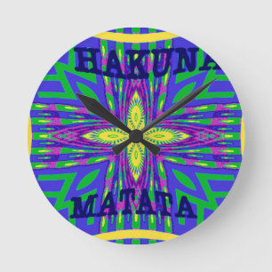 Relógio Redondo Hakuna matata Mombasa Kanga