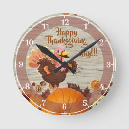 Relógio Redondo Happy Thanksgiving Day Acrylic Wall Clock