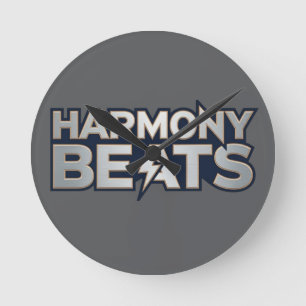 Relógio Redondo Harmony Beats – Arte de Texto em Vibrações Musicai