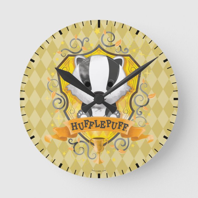Relógio Redondo Harry Potter | Encantamento de HUFFLUFF™ (Frente)