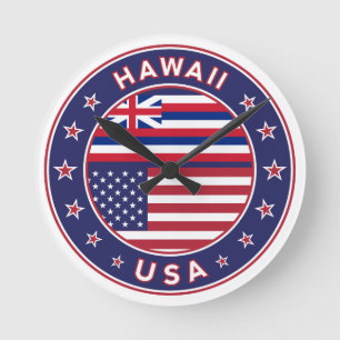Relógio Redondo Hawaii sticker, Hawaii, EUA