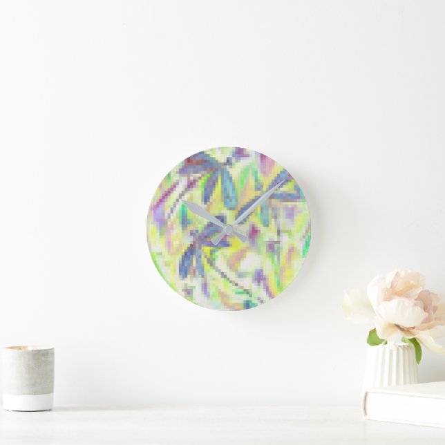 Relógio Redondo Hazy Dragonfly Rainbow (Lar)