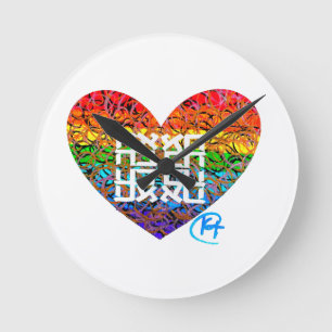 Relógio Redondo Heart Ahava Pride Art