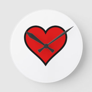 Relógio Redondo ~Heart~ WALLCLOCK, PERSONALIZE-O!
