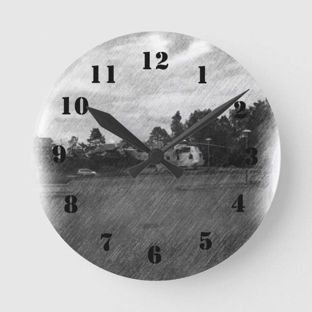 Relógio Redondo Helicóptero (Frente)