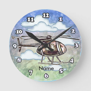 Relógio Redondo Helicóptero Rápido