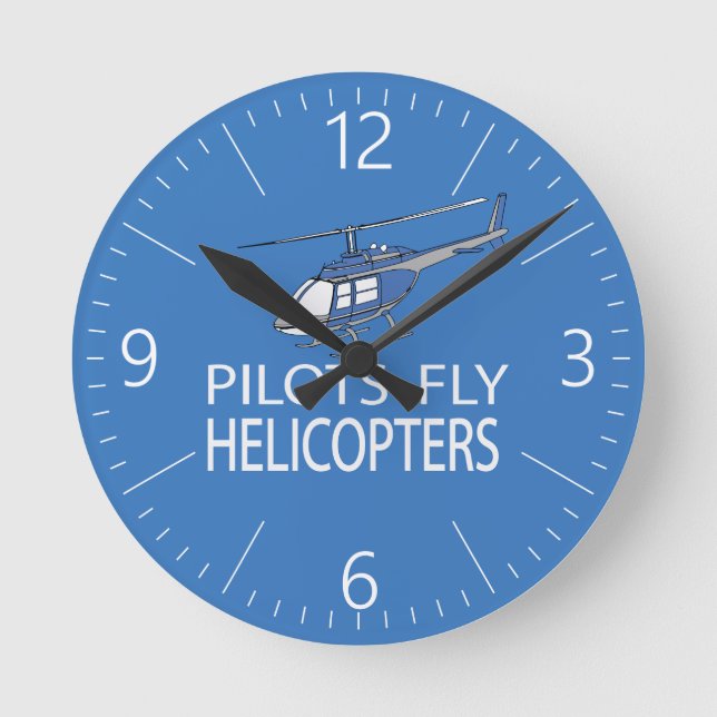 Relógio Redondo Helicópteros pilotos (Frente)