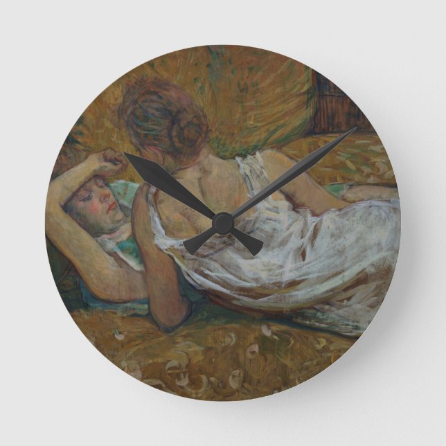 Relógio Redondo Henri de Toulouse-Lautrec | Dois amigos (pastel) (Frente)
