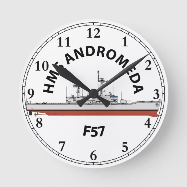 RELÓGIO REDONDO HMS ANDROMEDA - F57 - LEANDER ORIG (Frente)