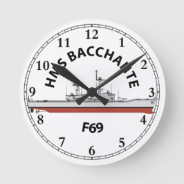 RELÓGIO REDONDO HMS BACCHANTE - F69 - LEANDER ORIG