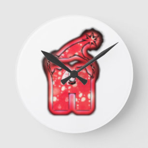 Relógio Redondo Ho Ho! Santa Claus Hat Feliz Estrela de Natal