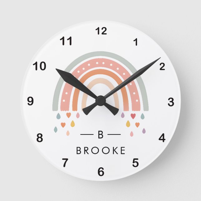 Relógio Redondo Hobo arco-íris (Frente)
